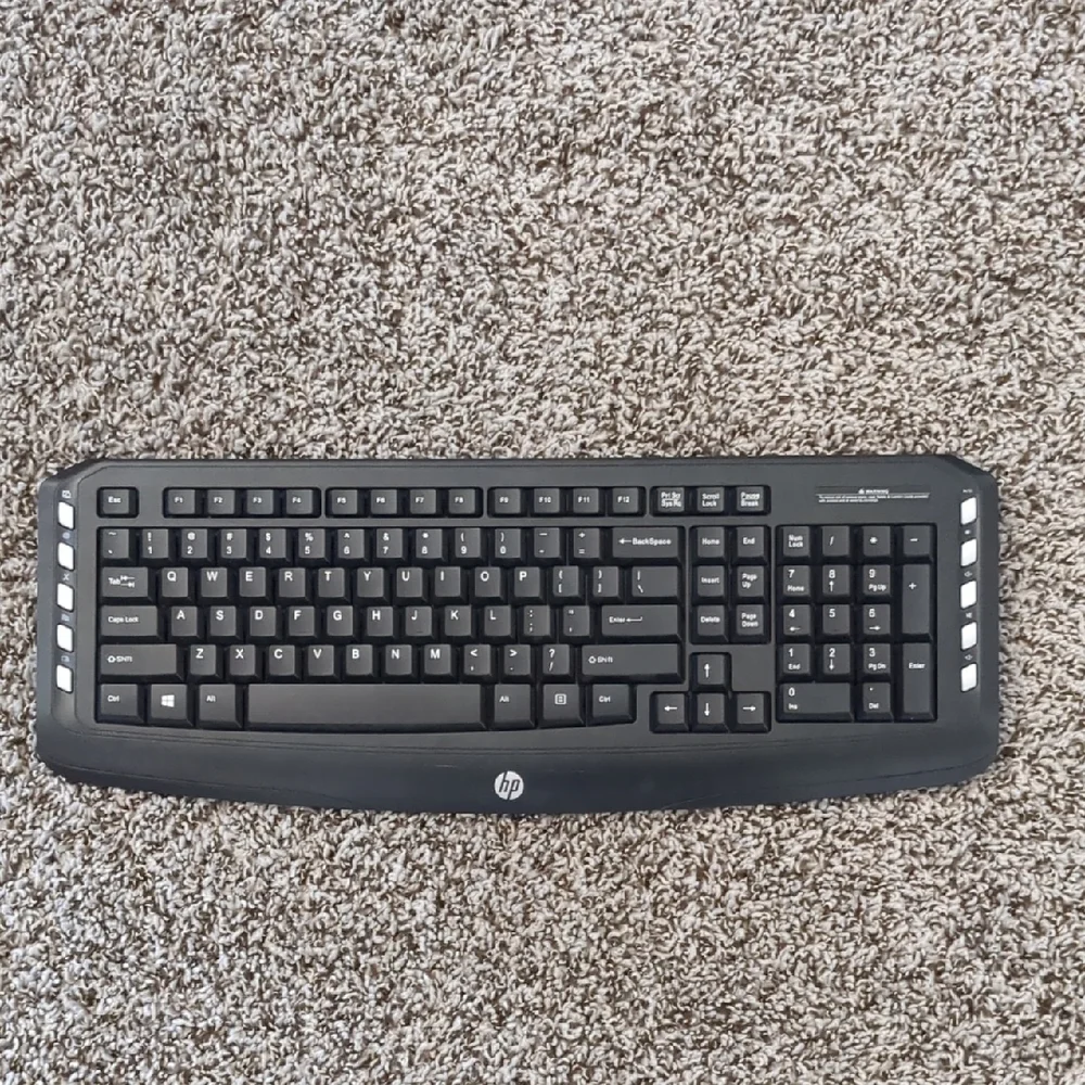 HP Black Full-Size Wired Multimedia Keyboard with Palm Rest